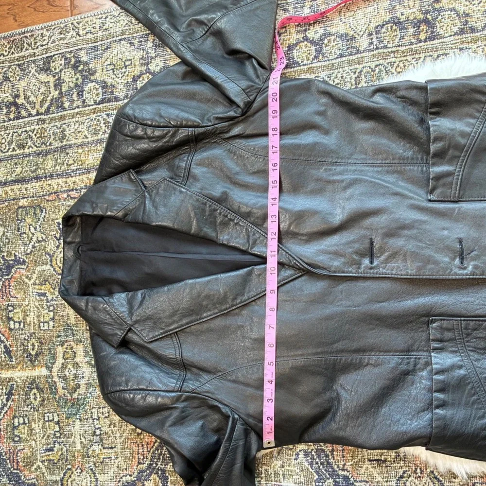 Pioneer Wear Albuquerque Vintage‎ Black Genuine Leather Western Blazer Jacket 42
